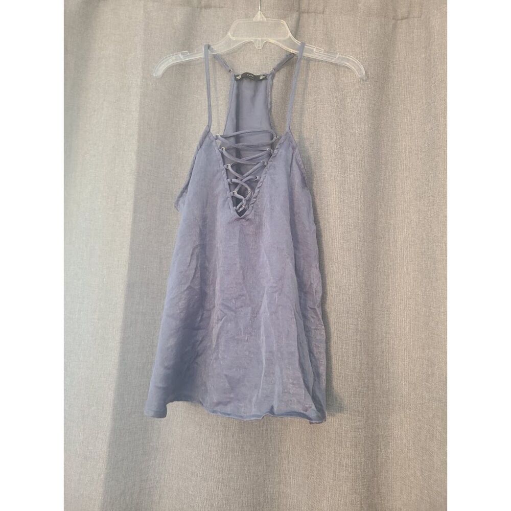 Dusty Lavender Lace-Up Front Tank Top